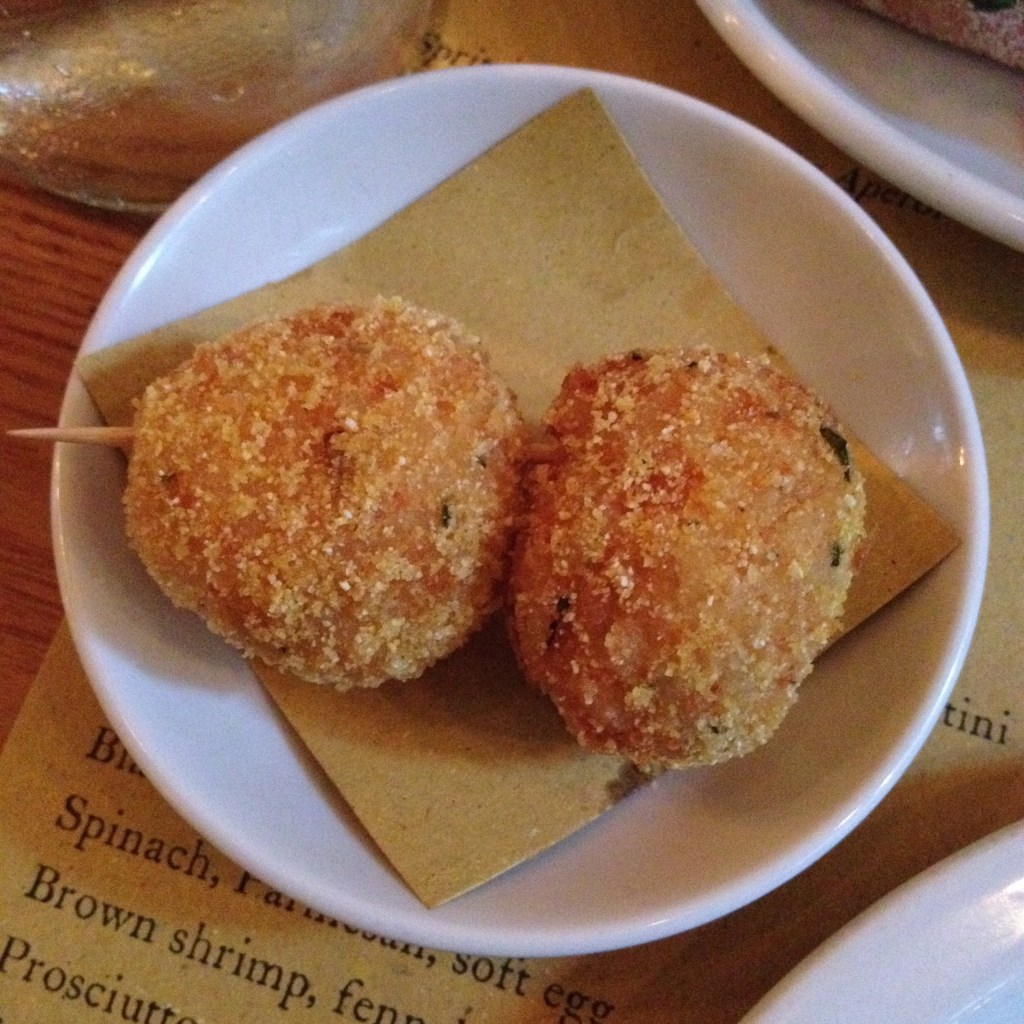 crab arancini polpo