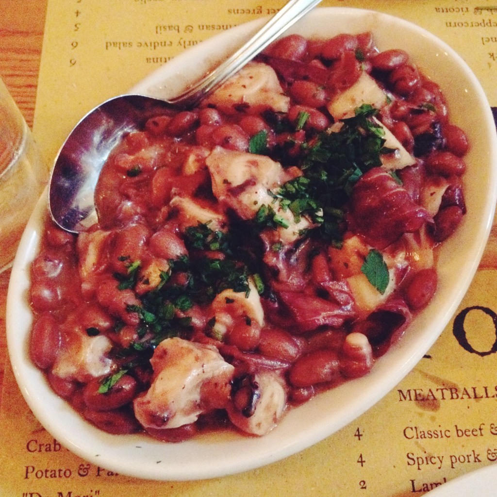 braised octopus, treviso & borlotti polpo