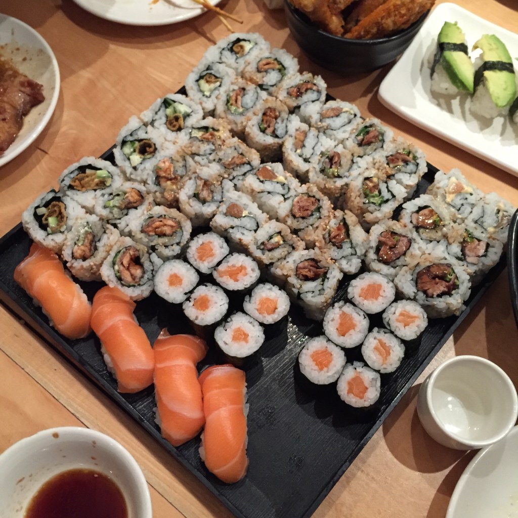 salmon nigiri salmon skin rolls sushi cafe