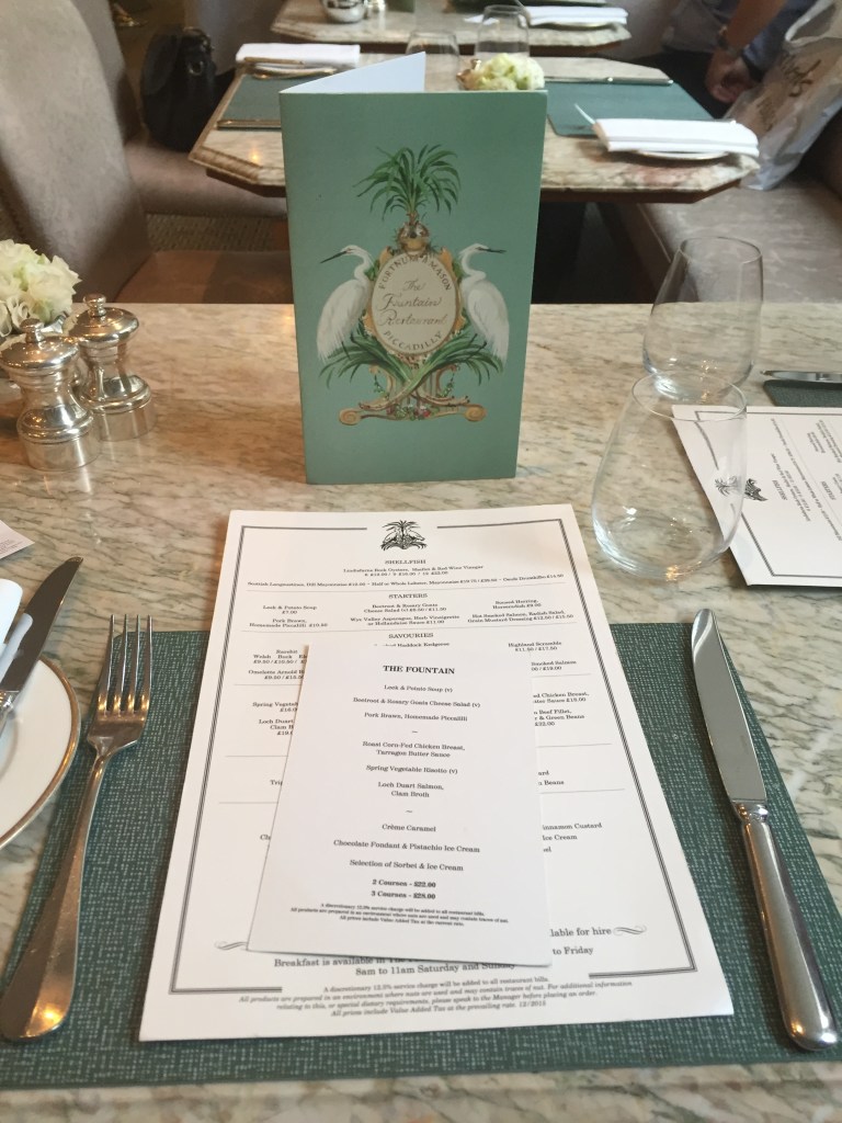 The Fountain - Fortnum & Mason Menu
