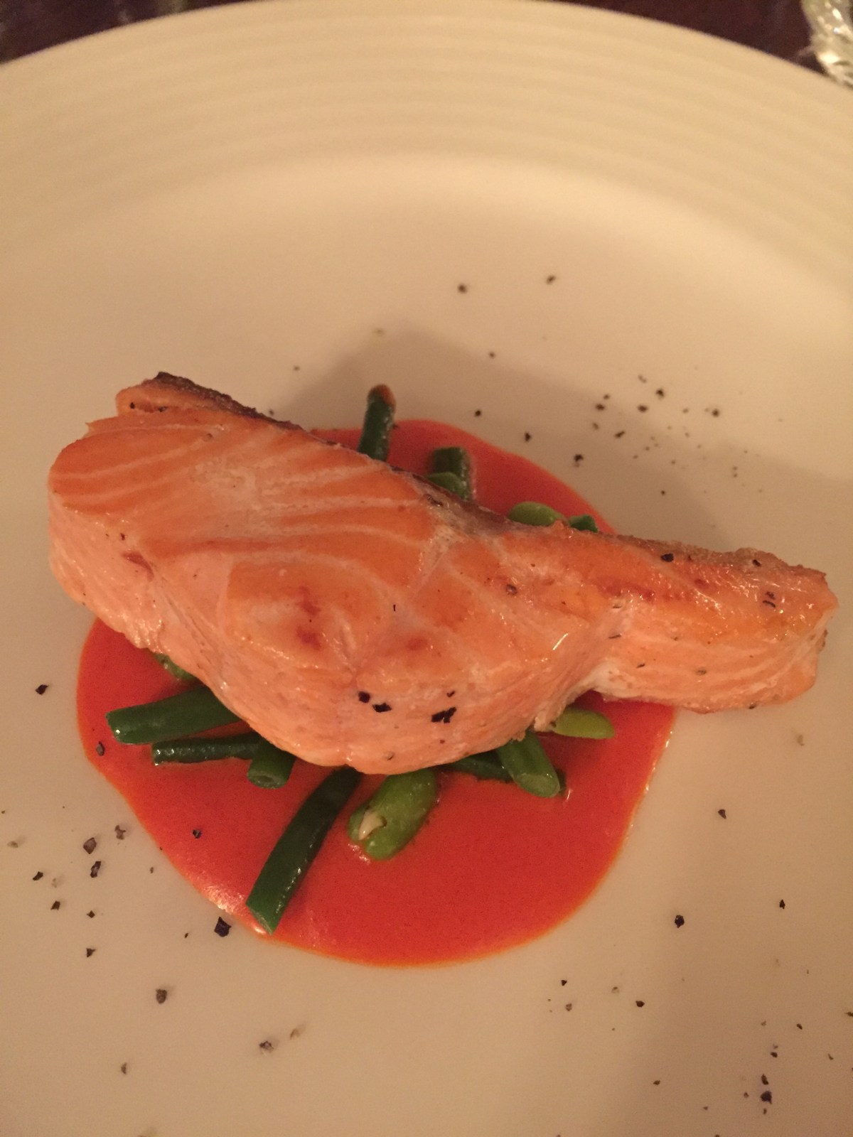Sea Trout with red pepper sauce 