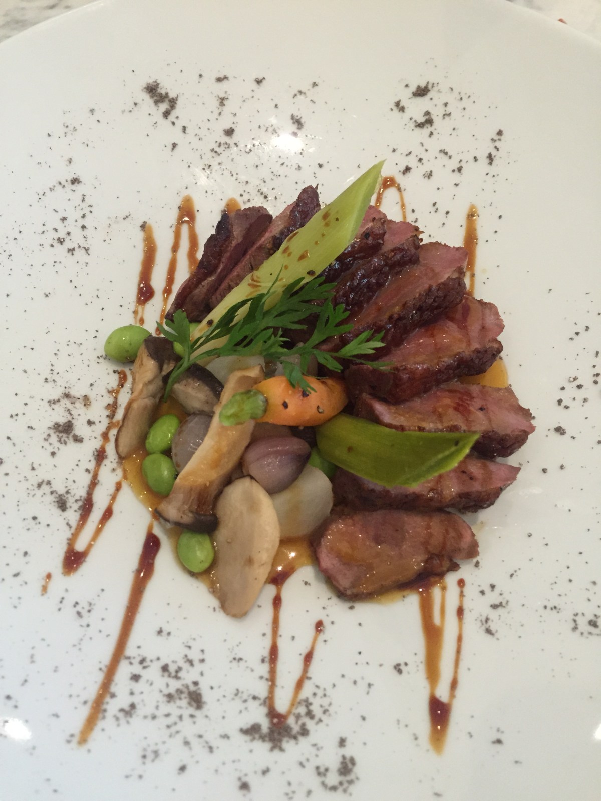 Panfried Smoked Organic Duck Breast, Orange Miso