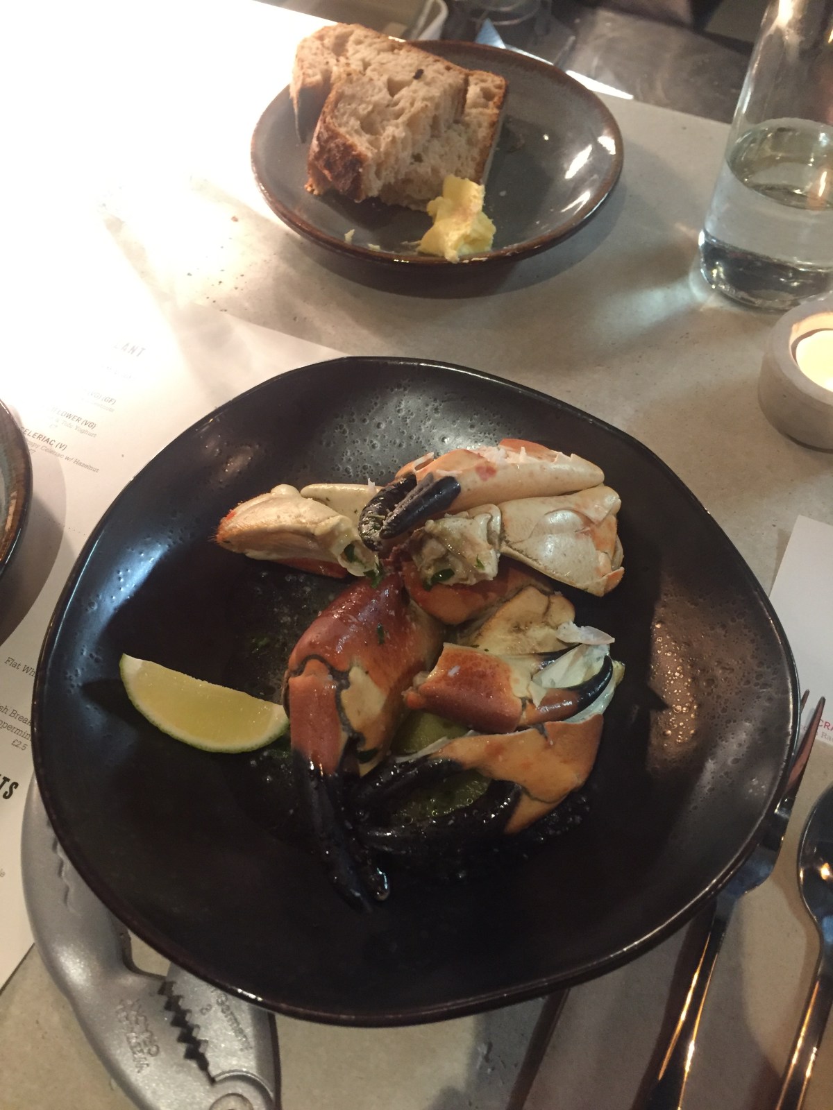 Claw Crab Claws, Garlic, Lime butter