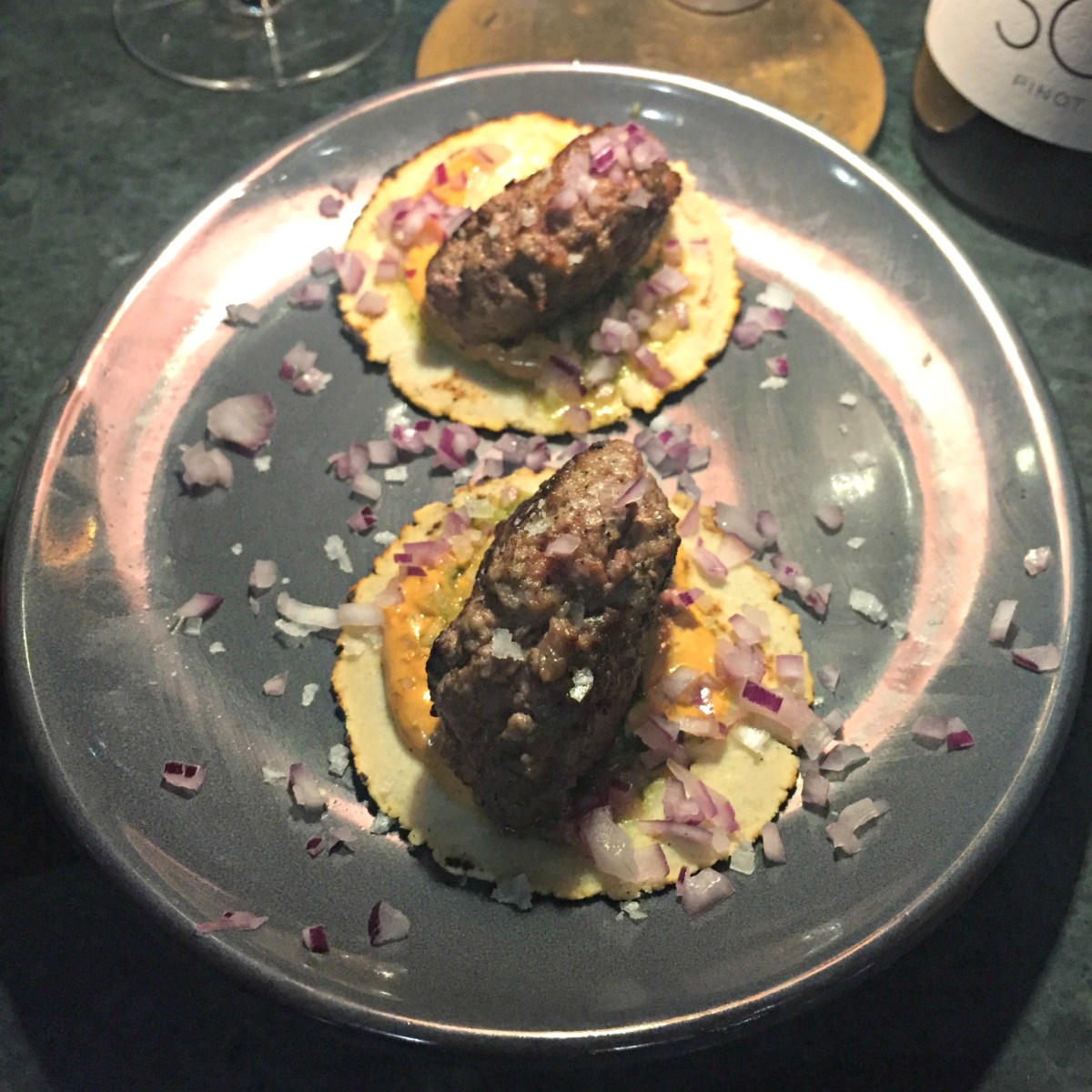 aged cheeseburger taco