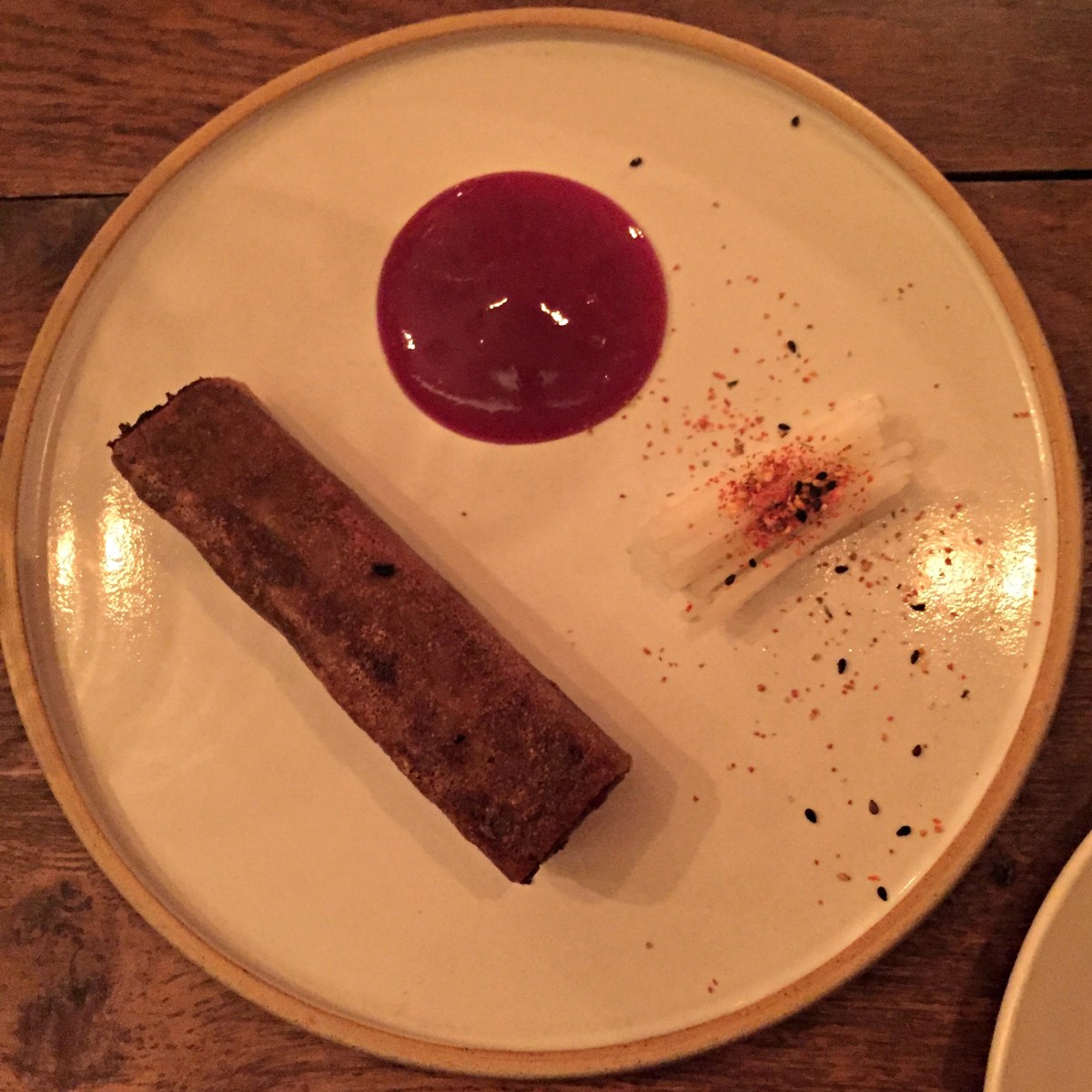 Confit duck, Bramley apple, cinnamon