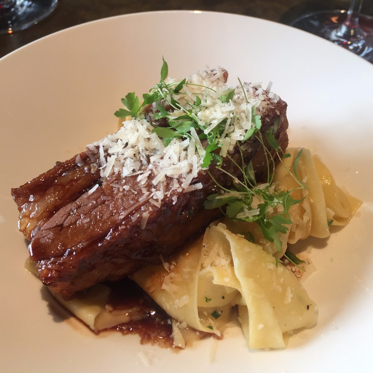 Braised Jacob's ladder pappardelle finished with aged parmesan