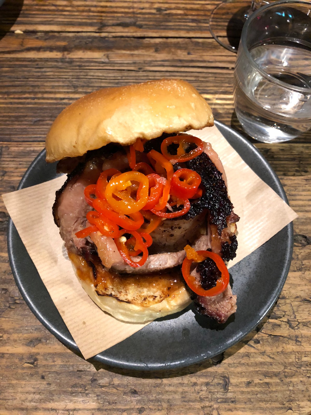 Beef Brisket Bun with Pickled Chilli's